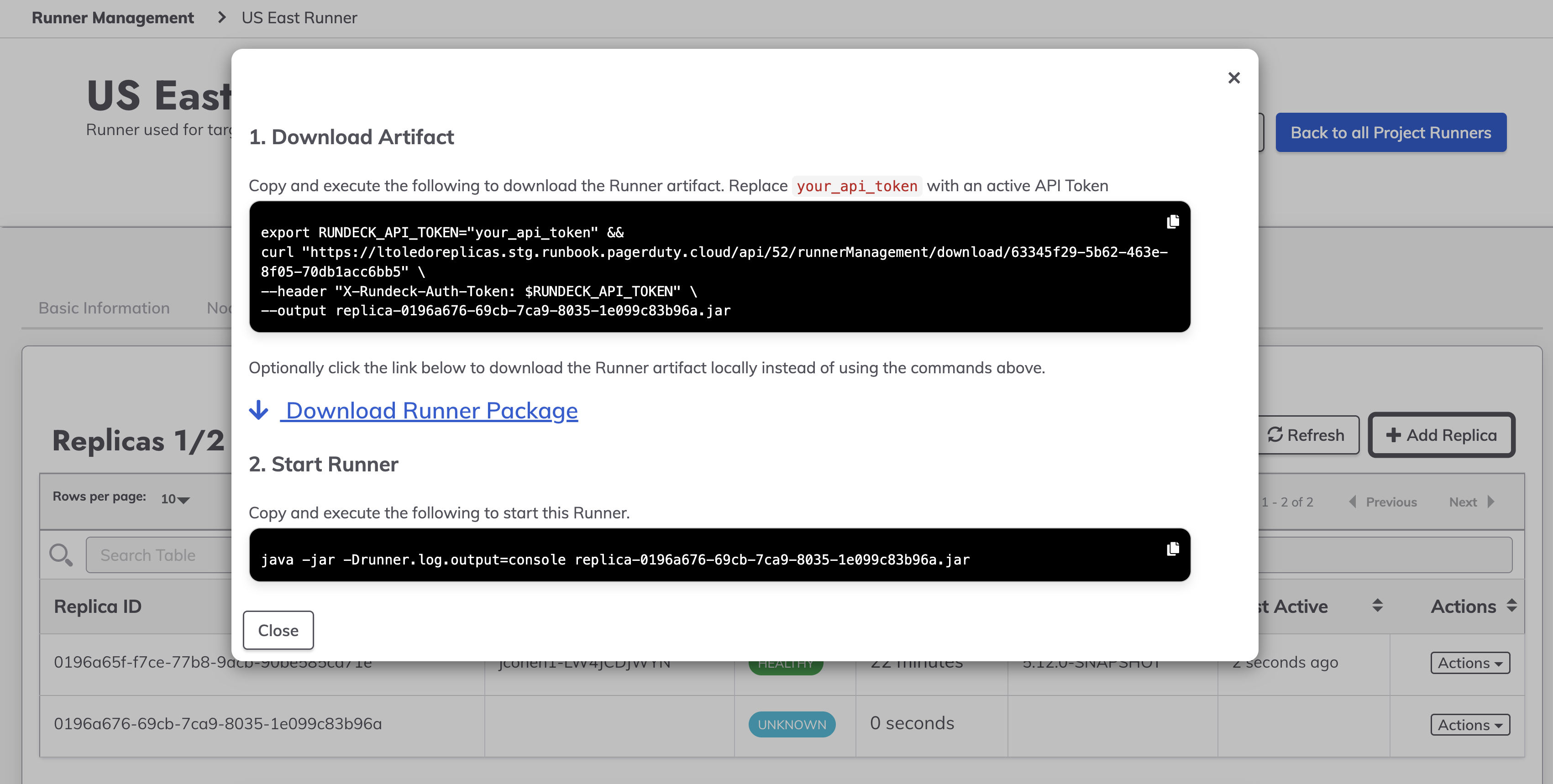 Add Replica Popup