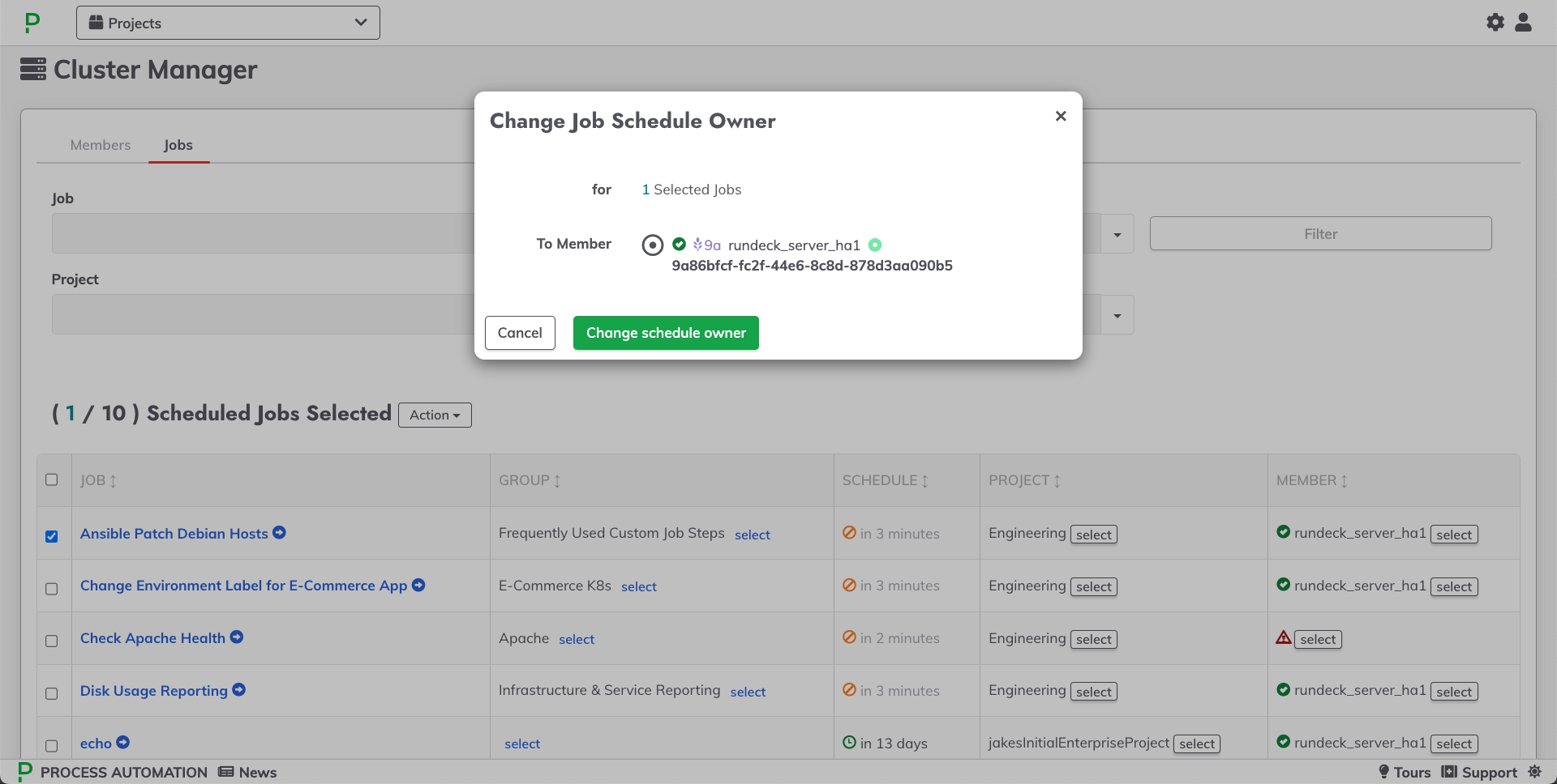 Change Job Schedule Owner