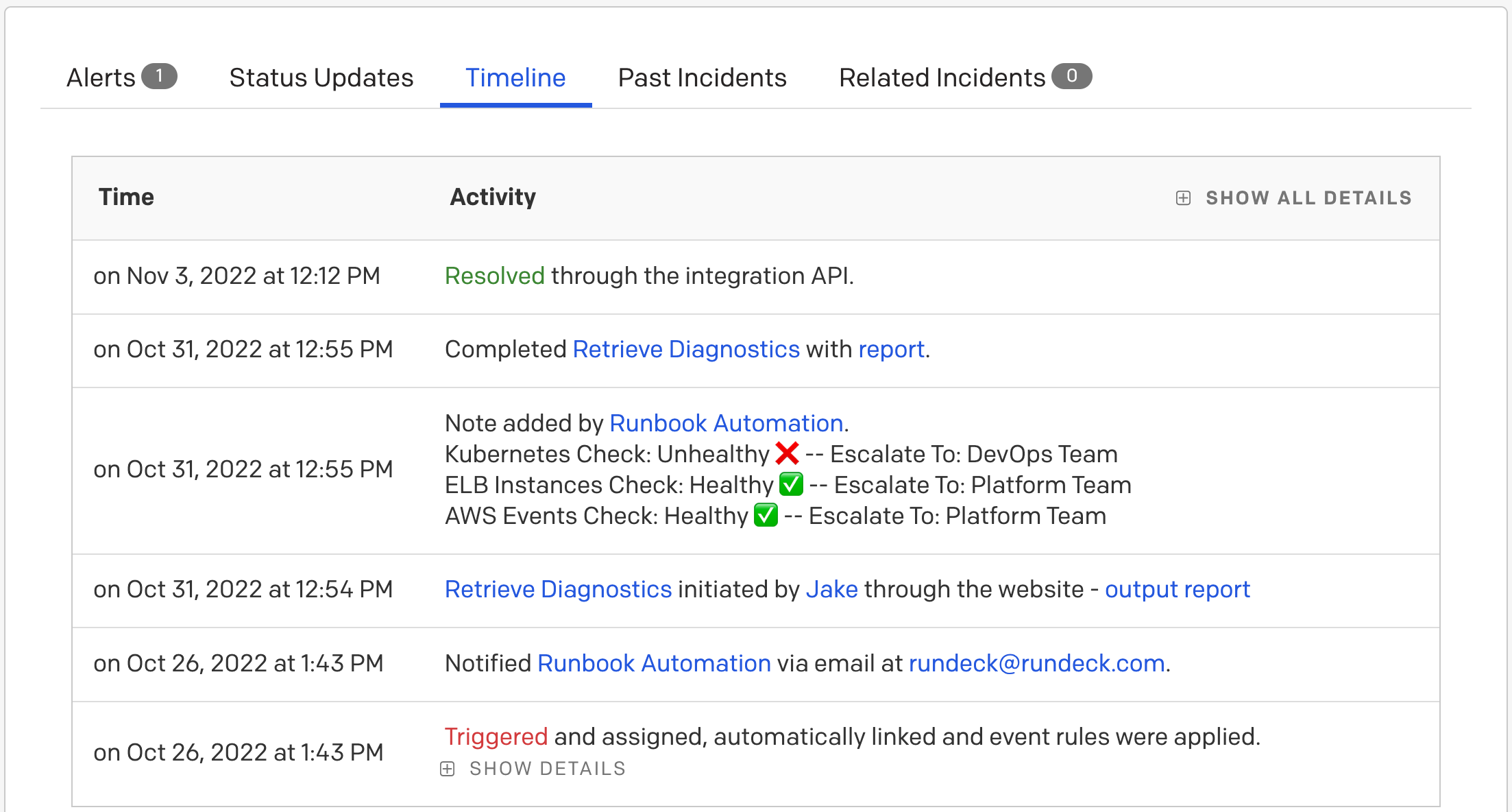 Automated Diagnostics within PagerDuty