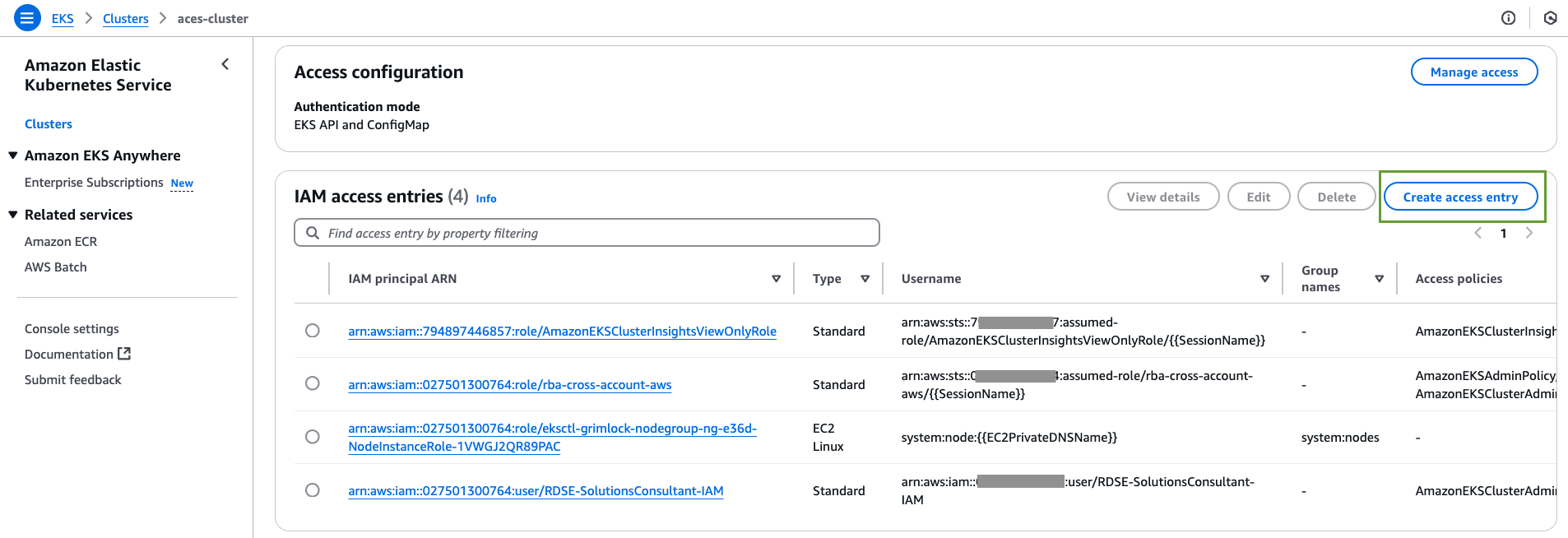 Create Access Entry