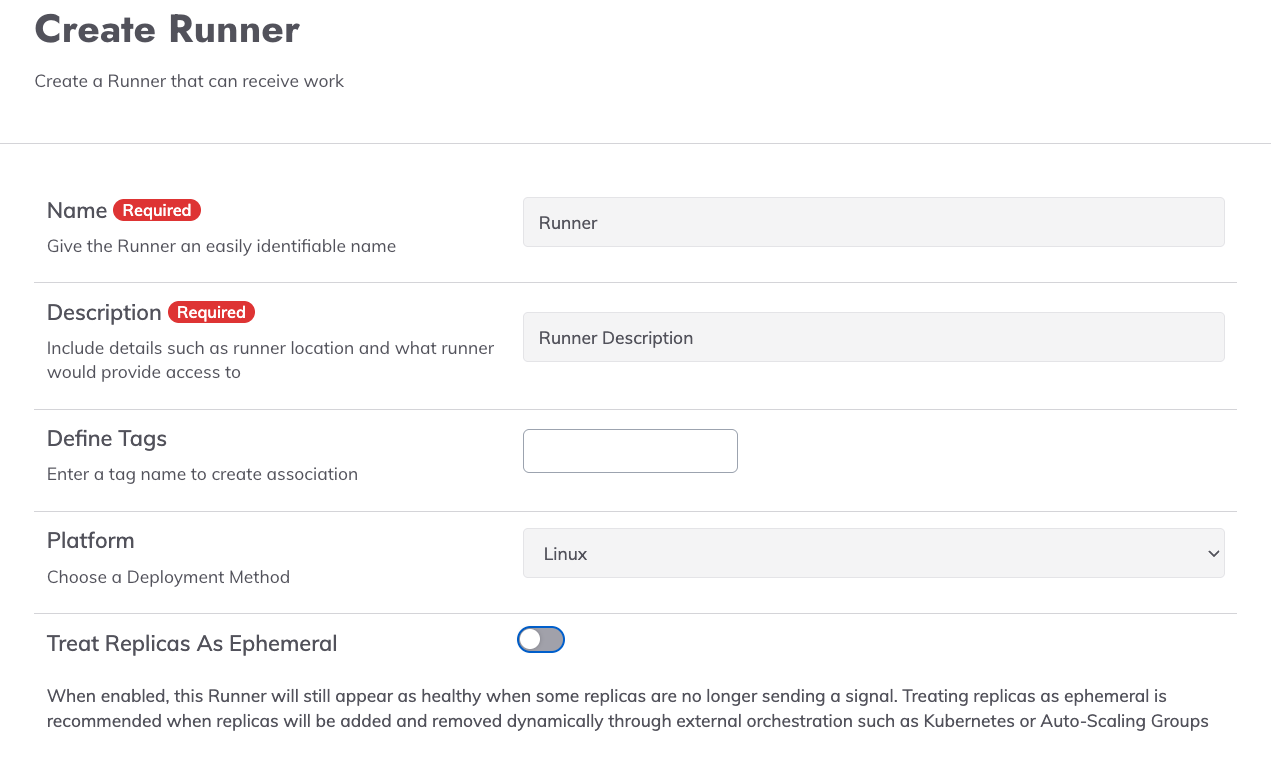 Ephemeral Replicas Toggle