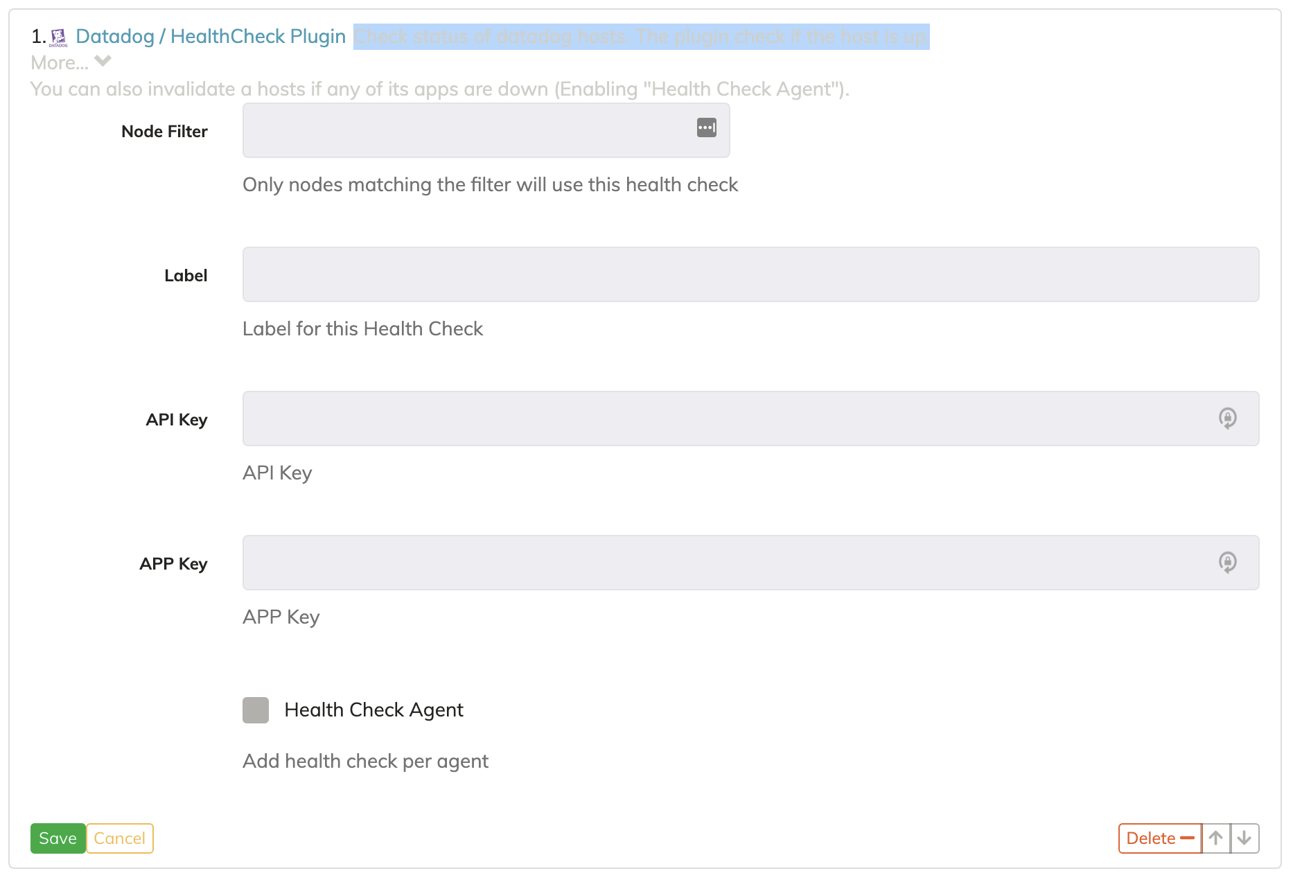 DataDog HealthCheck Config
