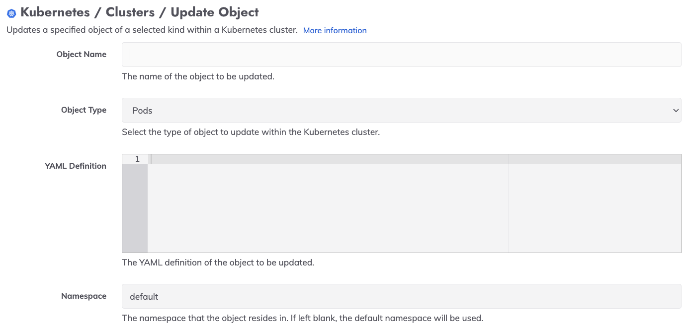 Kubernetes Update Object