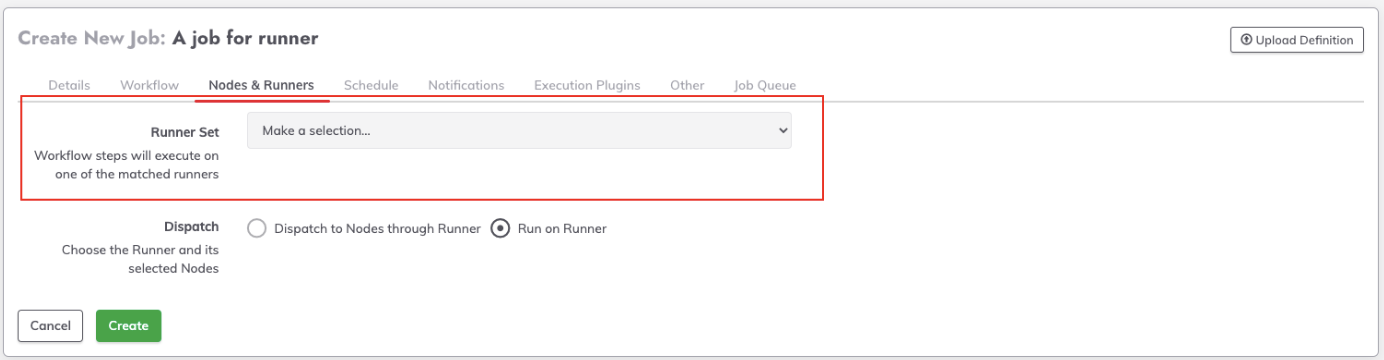 Options to select runners by tags