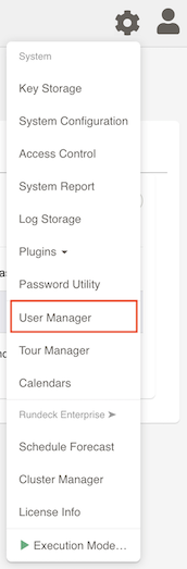 User Manager Button