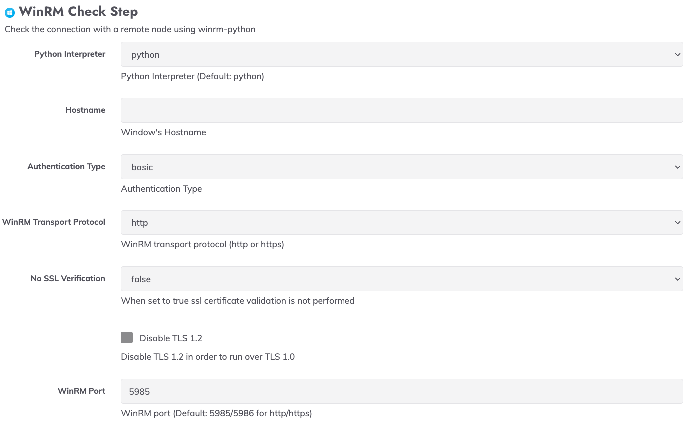 WinRM Check Step